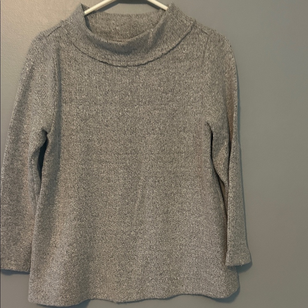 LOFT Heather Gray Cowl Neck Sweater
